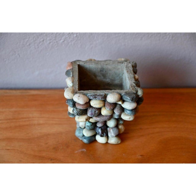 Brutalist Brutalist Style Ikebana Concrete Planter with Pebbles For Sale - Image 3 of 7