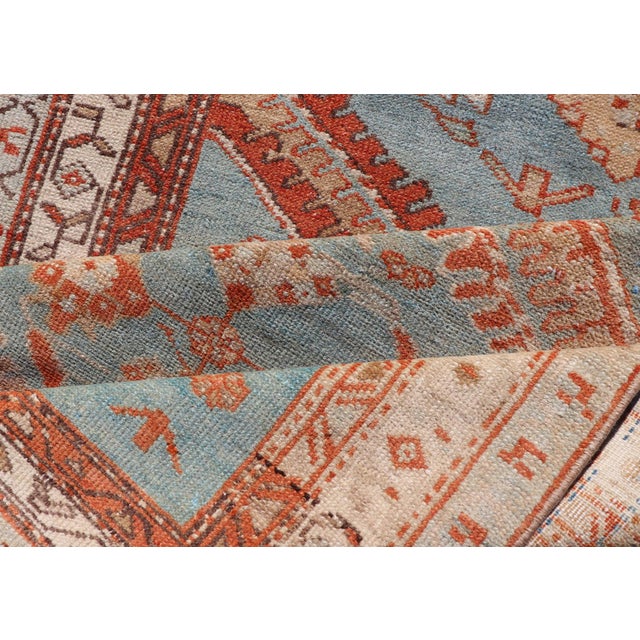 Hand-Knotted Antique Persian Karajeh Runner With Sub-Geometric Tribal Medallions 3'2 X 10'8 For Sale - Image 12 of 13