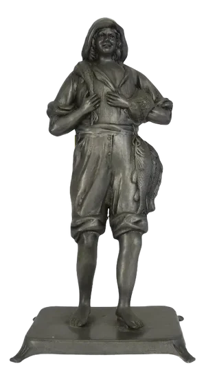 Pewter Fisherman Figurine from JMPC, Belgium, 1980s