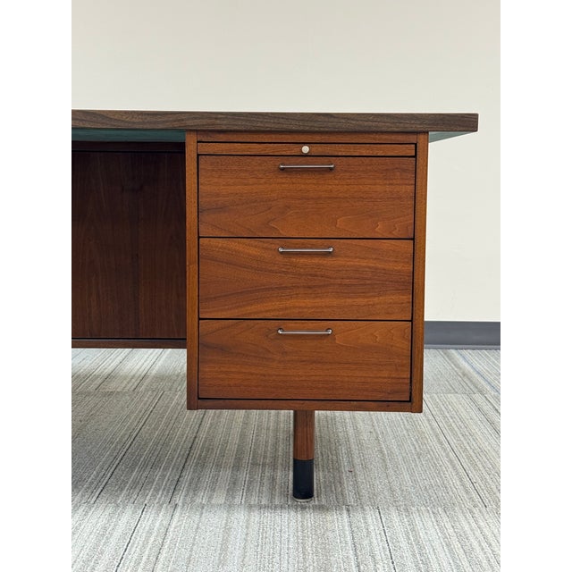 1960s Mid-Century Modern Executive Desk Large Top For Sale - Image 5 of 10