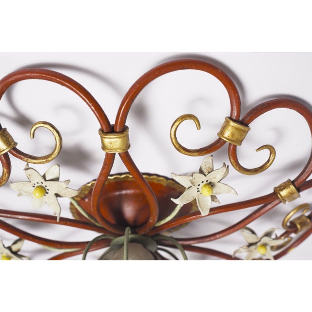 Red Vintage Italian Petal Flush Mount, 1950s For Sale - Image 8 of 11