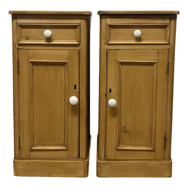 Antique English Pine Night Stands For Sale