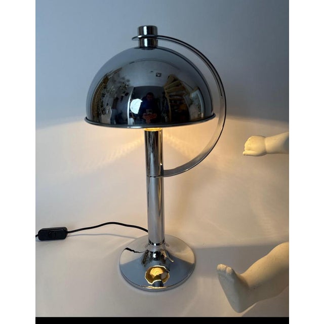 Mid-Century Modern Chrome Table Lamp from Florian Schulz, Germany, 1970s For Sale - Image 3 of 18