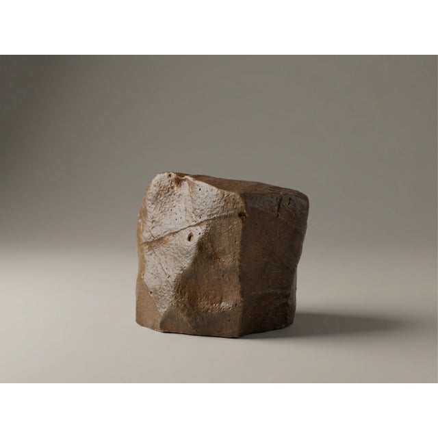 Sculptural Glass Decanter Vase With Natural Gobi Desert Stone – One of a Kind Art Glass For Sale - Image 4 of 6