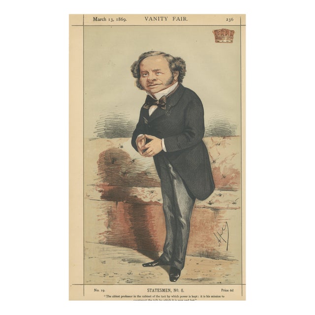Vanity Fair, Victorian Cabinet Minister Statesmen No. 6, 1869, Chromolithograph on Paper For Sale
