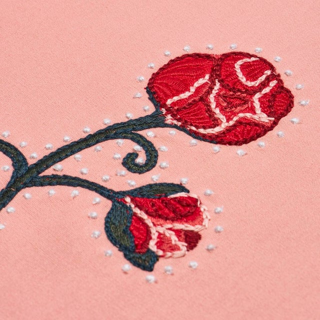 Contemporary SAMPLE - Schumacher X Backdrop Rhinestone Cowboy Embroidery Fabric In Pink For Sale - Image 3 of 4