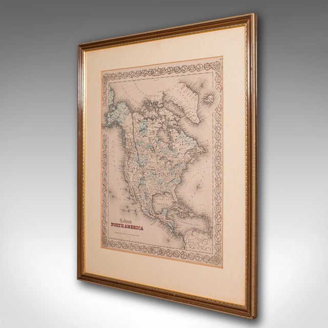 Victorian 1860's Antique North America Map For Sale - Image 3 of 12