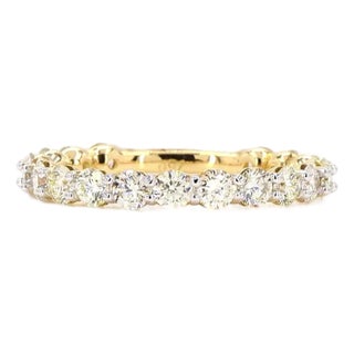1.48 Carat Round Brilliant Cut Diamond Gold Ring, Size 6.5 For Sale