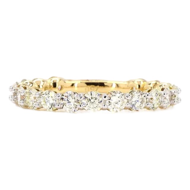 1.48 Carat Round Brilliant Cut Diamond Gold Ring, Size 6.5 For Sale