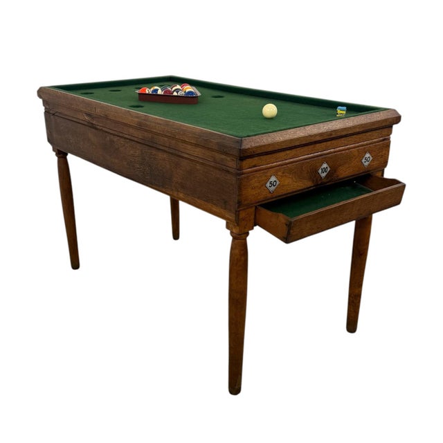 Antique Oak Children's Billiard Game Table, 1890s For Sale - Image 9 of 9