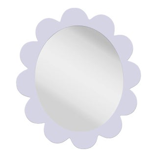 Fleur Home Carnival Iris Oval Mirror in Spring Iris, 27x22 For Sale