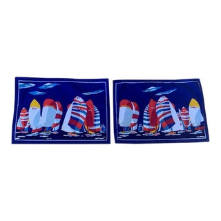 Hermes Paris Cotton Yachting Regatta Placemats - a Pair For Sale