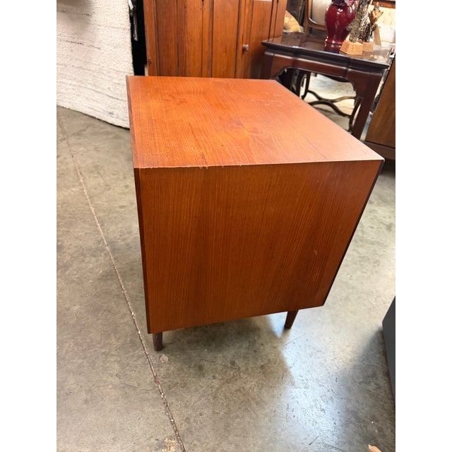Vintage 1960s Danish Modern Teak Drop-Front Nightstand by Selig For Sale In Atlanta - Image 6 of 9