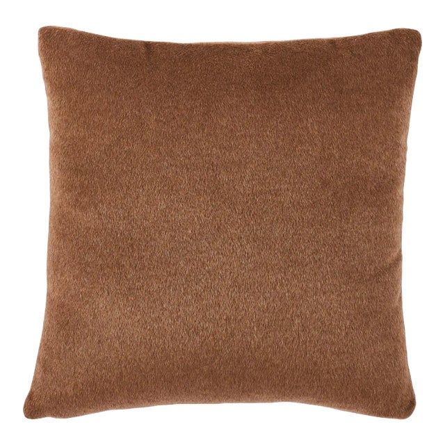Schumacher Dixon Mohair 24" Pillow in Vicuna For Sale