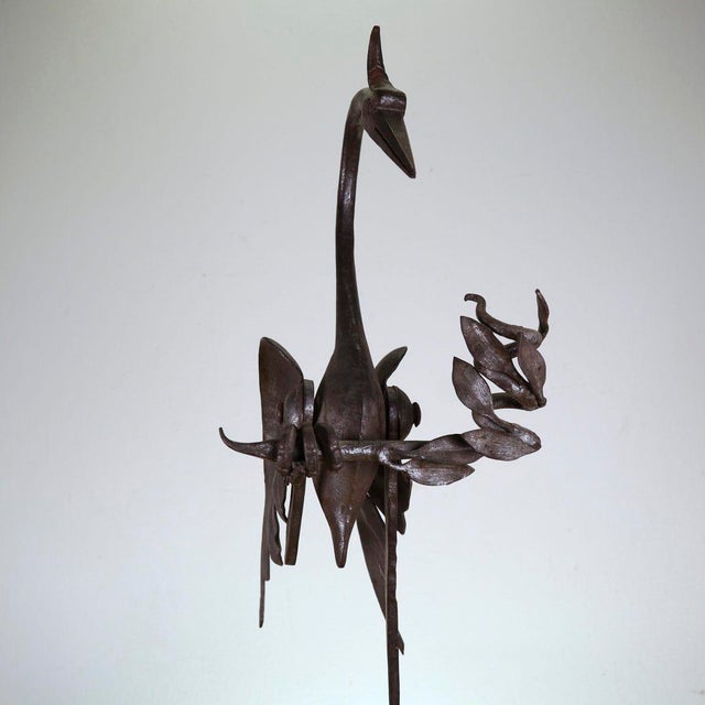 Iron Sculpture with Black Marble Base attributed to Carlo Rizzarda For Sale - Image 6 of 11