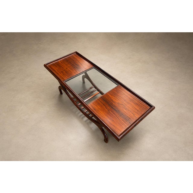 Brown Brazilian Modern Rosewood Coffee Table by Liceu de Artes e Ofícios, Brazil, 1960s — Lot 962 For Sale - Image 8 of 18