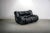 Italian Space Age Black Leather 2-Seater Sofa, 1985 For Sale - Image 9 of 14