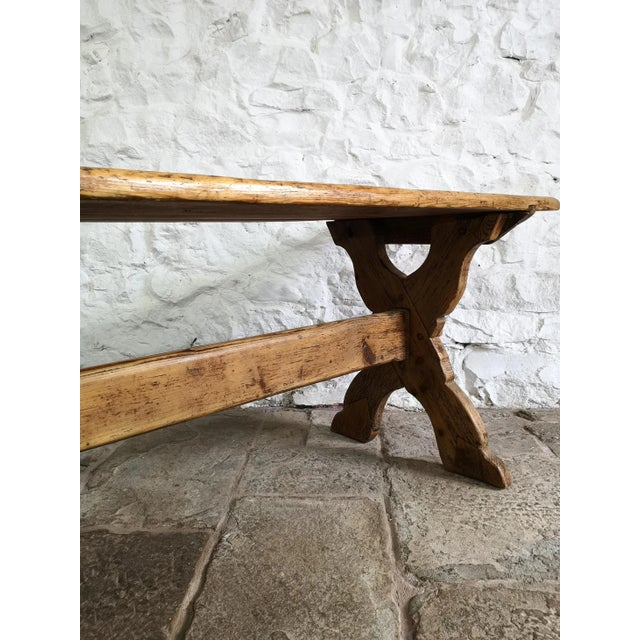 Antique Swedish Pine X Frame Tavern Table, 1700s For Sale - Image 11 of 18