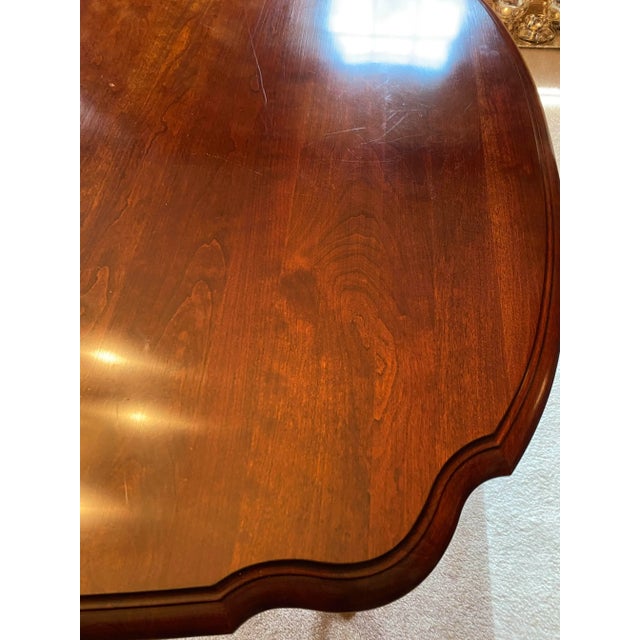 Wood Late 20th Century Colonial Style Dining Table With Dark Stain For Sale - Image 7 of 10