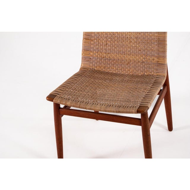 Vintage Teak and Rattan Chair by Jørgen Høj for Thorald Madsen, 1950s For Sale - Image 12 of 16