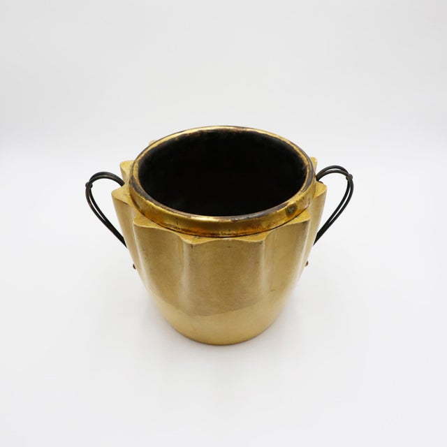 1960s Attributed to Aldo Tura Ice Bucket in Goatskin and Brass For Sale - Image 18 of 18
