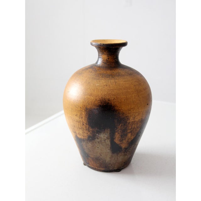 Vintage Mid-Century Abstract Pottery Vase For Sale - Image 4 of 13