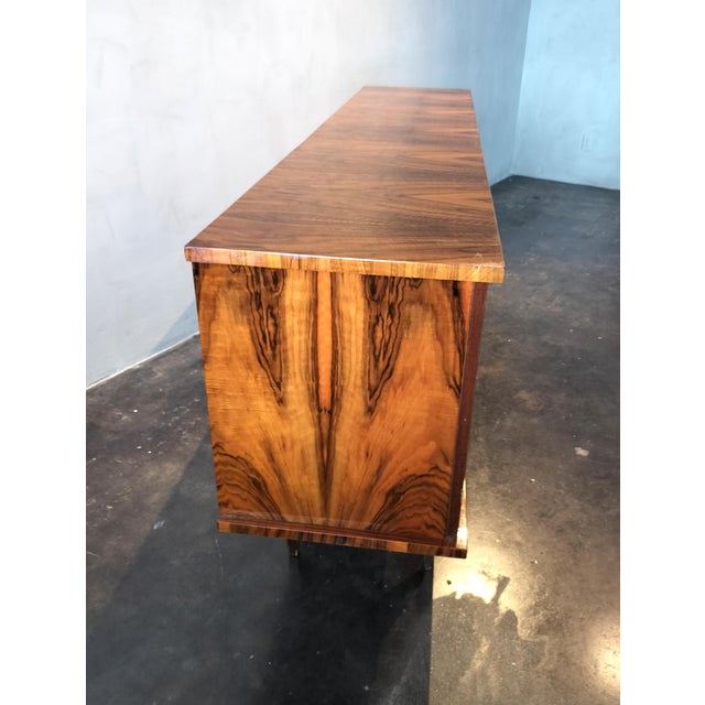 1960s French Mid Century Modern Lacquered Inlaid Burled Walnut Sideboard For Sale - Image 5 of 10