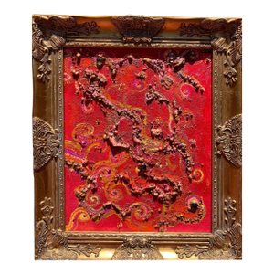 Textured Abstract Painting on Canvas by Serg Graff "Mysterious Patterns" Coa, Framed