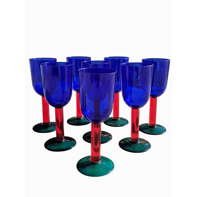 Set of 8 Acrylic (Non Breakable) Colored Stemmed Wine Glasses made by Canadian Brand, Precisioncraft These same exact...