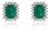 4.39ct Zambian Emerald Solitaire Stud Earrings With Diamonds in 14k Solid Gold- A Pair For Sale