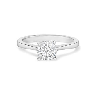 14K White Gold 1.0 Cttw Round Lab Grown Diamond Eagle Claw 4-Prong Set Solitaire Engagement Ring (F-G Color, VS2-SI1 Clarity) - Ring Size 5 For Sale