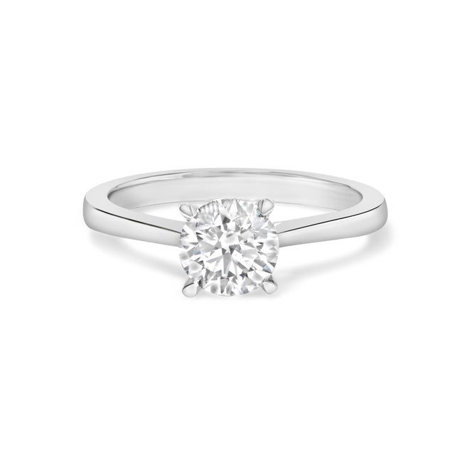 14K White Gold 1.0 Cttw Round Lab Grown Diamond Eagle Claw 4-Prong Set Solitaire Engagement Ring (F-G Color, VS2-SI1 Clarity) - Ring Size 5 For Sale