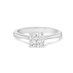 14K White Gold 1.0 Cttw Round Lab Grown Diamond Eagle Claw 4-Prong Set Solitaire Engagement Ring (F-G Color, VS2-SI1 Clarity) - Ring Size 5