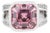 Stunning Pink Zirconia Asscher Cut Solitaire Ring in Ottoman Design for Unisex- Size 8 For Sale