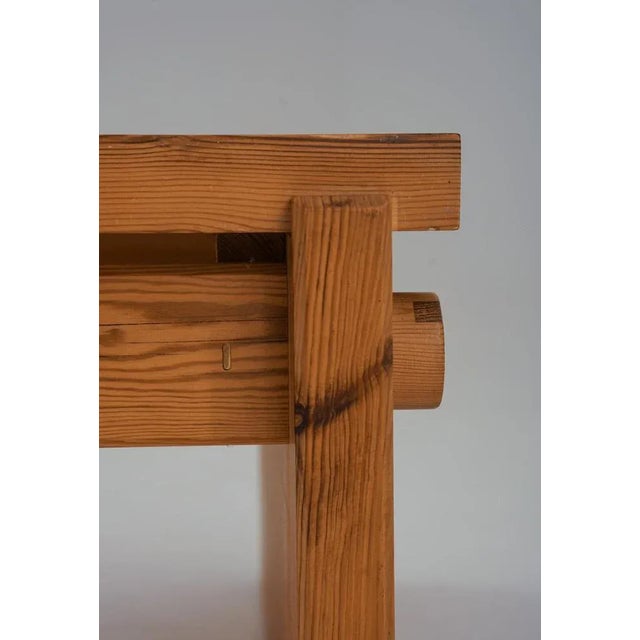 Scandinavian Coffee Table in Pine attributed to Yngve Ekström for Swedese, 1970s For Sale - Image 6 of 12