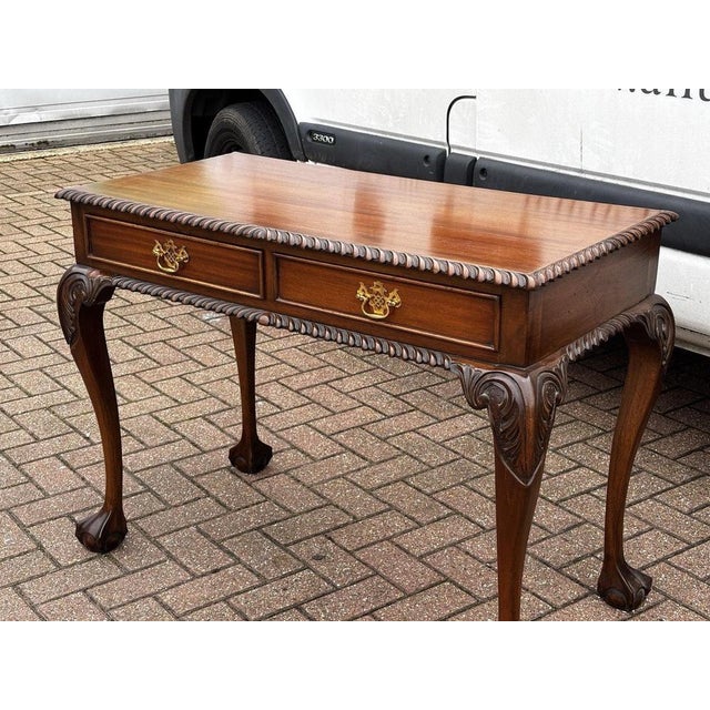 Chippendale Style Console Table with Drawers and Brass Handles For Sale - Image 5 of 10