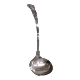 Mid 20th Century Lewis Rose and Co LTD Sheffield England Silverplate Ladle Scrollwork Motif For Sale