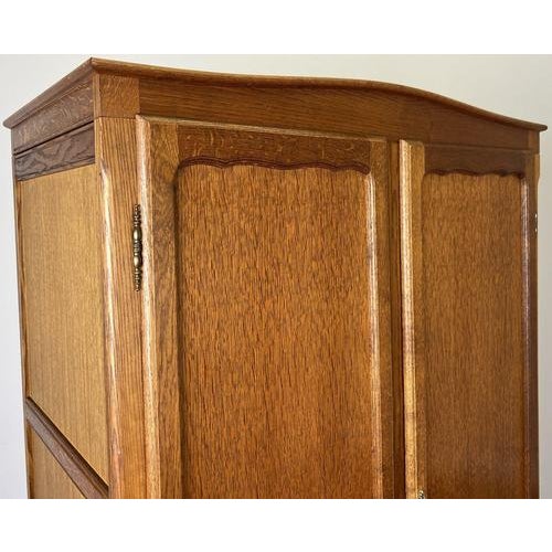 Vintage French Louis XVI Style Carved Oak 2-Door Armoire For Sale - Image 3 of 10