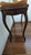 Beautifully graceful curved leg side table, with an amazing wood burl patterned top. Top opens, swivels 90 degrees to...