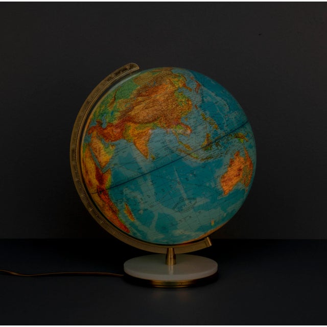 Stone Globe With Marble Base & Lighting from Oestergaard, Germany For Sale - Image 7 of 18