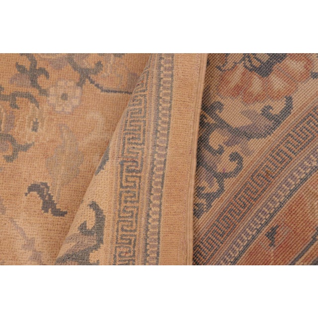 Tan Boho Chic Rose/Tan Wool Rug - 6'3'' X 8'11'' For Sale - Image 8 of 10