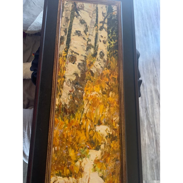 Ann Dettmer 'September Snow' Painting 2006 Colorado Aspens Signed Oil Painting Landscape Impressionist, Framed For Sale - Image 9 of 14