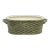 Vintage Basketweave Green Cachepot / Decorative Bowl With Handles For Sale