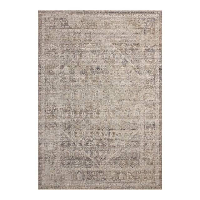 Chris Loves Julia x Loloi Ida Slate / Natural 9'-3" x 13'-1" Area Rug For Sale