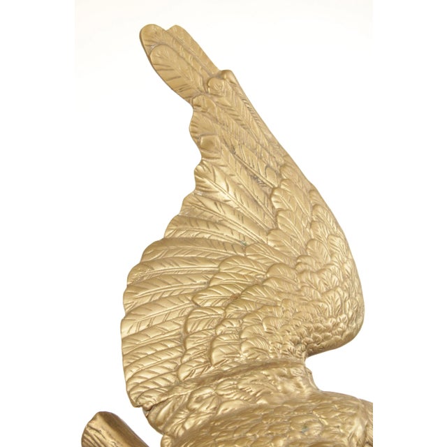 Brass Vintage Large Brass Eagle Sculpture For Sale - Image 8 of 12