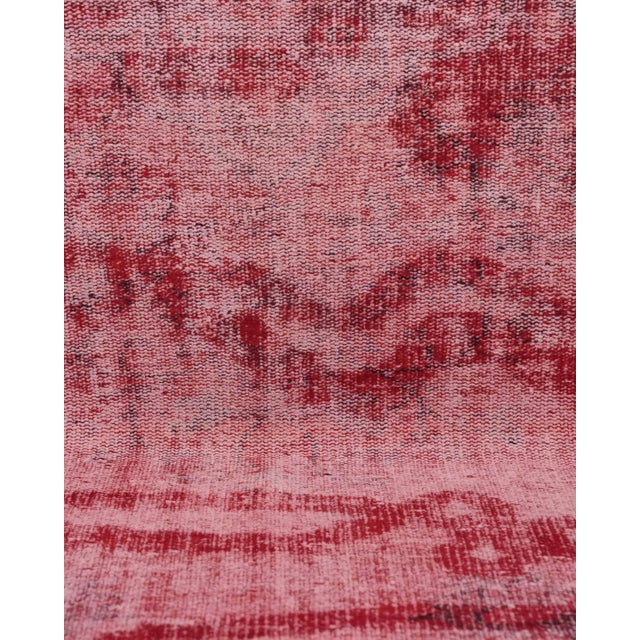 1970s Vintage Turkish Oushak Handmade Wool Cotton Red Area Rug For Sale - Image 11 of 11