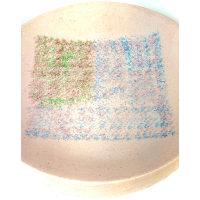 Beige Guido Gambone Monumental Abstract Studio Pottery Bowl/ Charger, Italy For Sale - Image 8 of 14