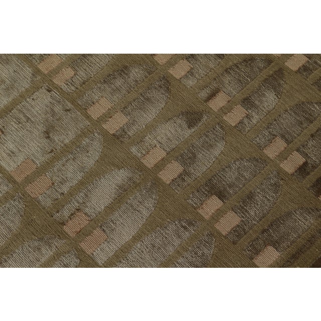 2010s Austrian Art Deco Style Rug Modern Green-Gray Wool and Silk Pattern by Rug & Kilim For Sale - Image 5 of 6
