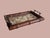 Brown Vintage Faux Bamboo Glass Tray With Schumacher Fabric Insert For Sale - Image 8 of 14