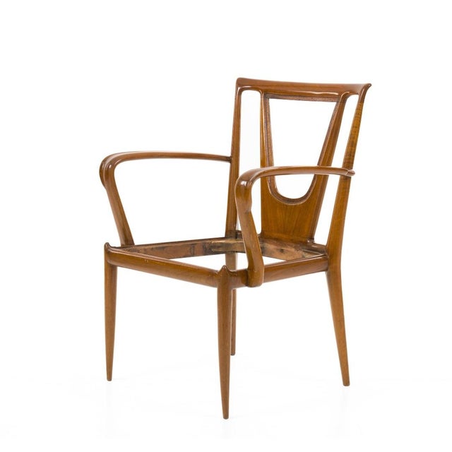 Walnut Chair with Trapezoidal Backrest by Ico Parisi for Ariberto Colombo, 1949 For Sale - Image 14 of 18